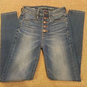 American Eagle Next Level Stretch Super High-Rise Jeggings Sz 00 Short